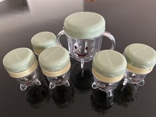 Magic Bullet Baby Bullet Lot of 6 Storage Bowls Green Lids Replacement Parts