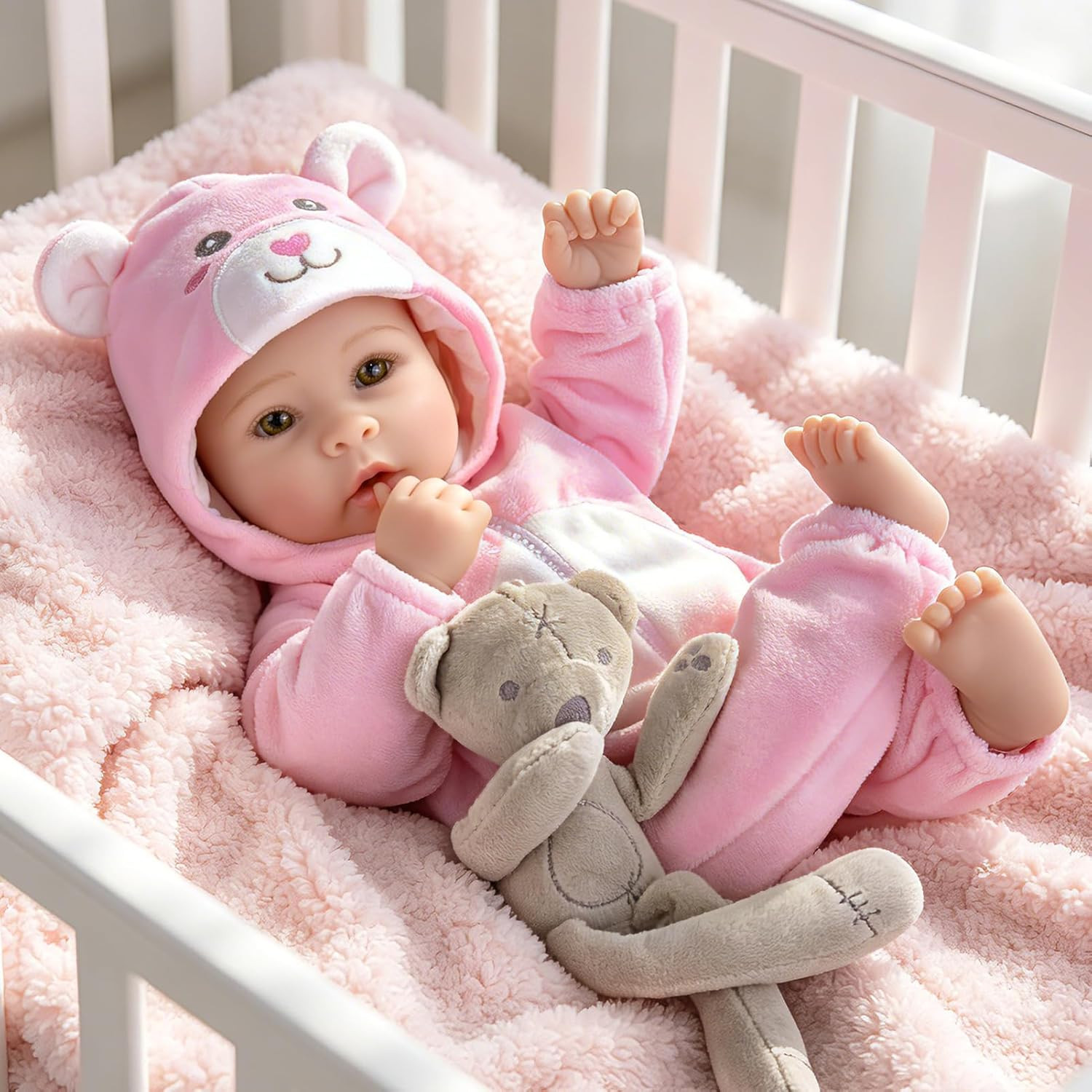 Realistic, 17-inch Lifelike Soft Body Baby Girl That Look Real With F