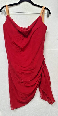 Dance and Sway Rumba Spaghetti Straps Latin Dance Practice Dress - Red SZ: Med