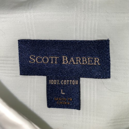 Scott Barber langärmliges Button-Down-Hemd für Herren weiß 100 % Baumwolle - Bild 2 von 6