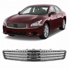For Nissan Maxima 09-11 Front Grille Assembly Bright Chromed Shell Black Insert