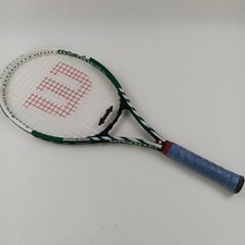 Wilson Double Beam Titanium Champion Tennis Racquet 4 1/2 Grip Green White Used