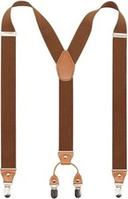 Tirantes el sticos anchos con 4 clips met licos Y-Back para hombre, perfectos pa