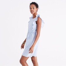 Madewell Bellflower Ruffle Dress Blue Women’s Short