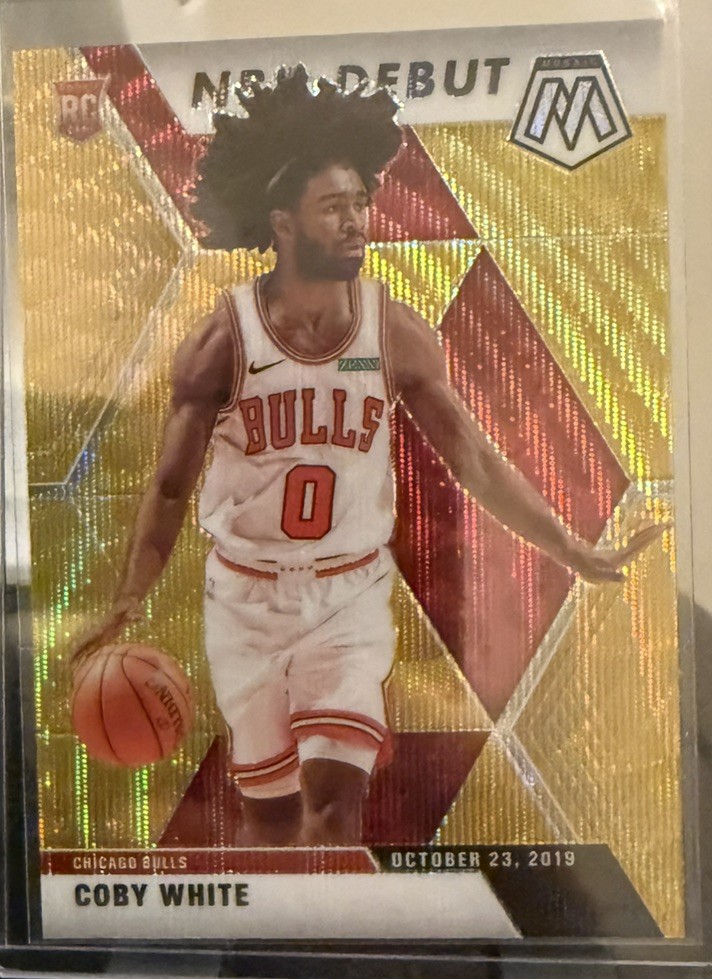 2019-20 Panini Mosaic Coby White Gold Wave #264 Bulls SSP Rookie RC