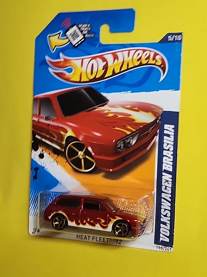  Volkswagen Brasilia rojo/llamas 5/10 Mattel 2011🔥F Hot Wheels Heat Fleet '12 Foto 2 de 4