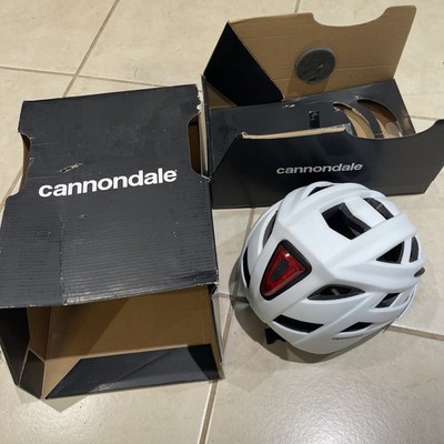 Cannondale Quick Adult Bike Helmet w/LED Light White Sz S/M 54-58cm NEW