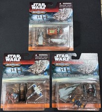 New Micro Machines Star Wars 3 Pack Lot Desert Invasion Speeder Chase Attack NIP