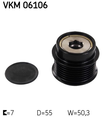 SKF VKM 03826 Puleggia Frizione Alternatore (Ruota Libera) – Compatibile Mercedes Classe A/B, Smart Forfour, Mitsubishi Colt