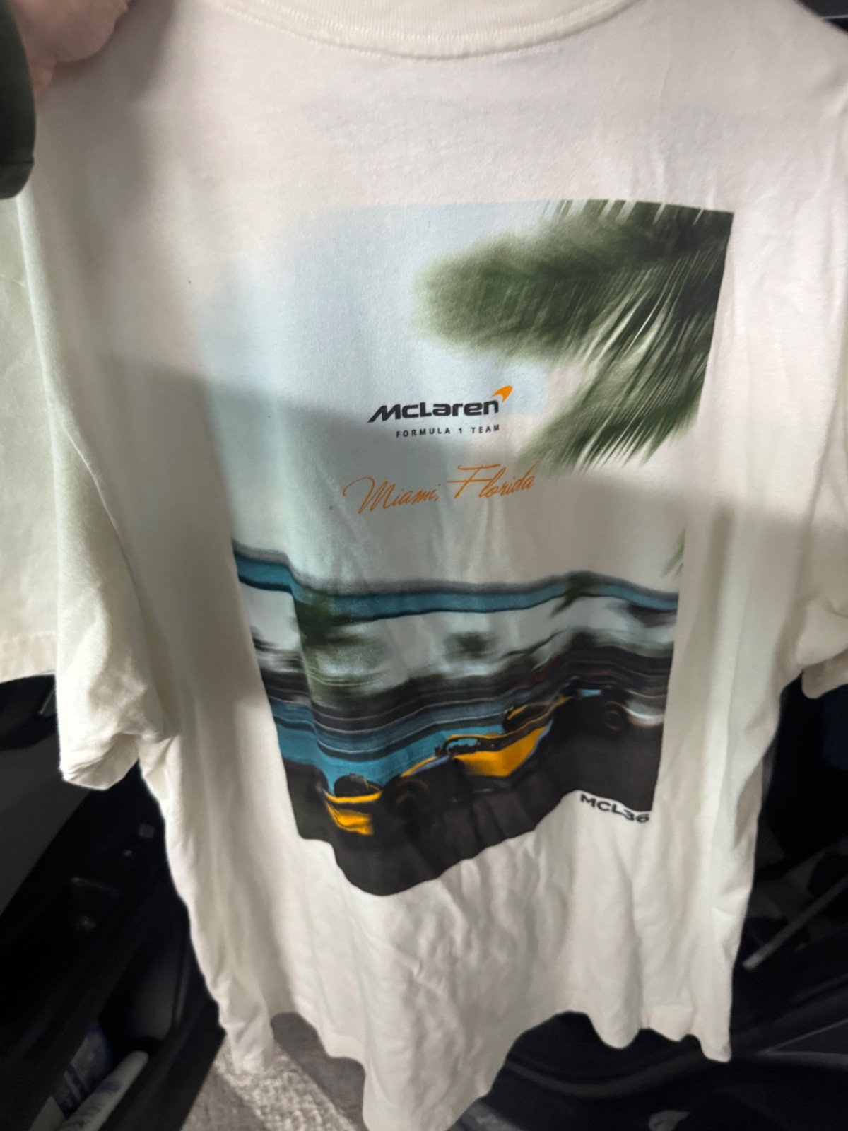 McLaren F1 Team Miami  White Graphic T-Shirt Size S - sold out Abercrombie