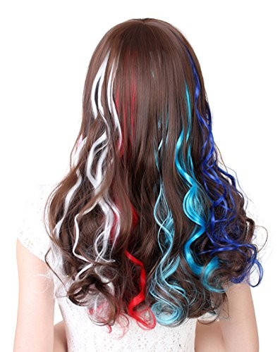 Extensiones de cabello multicolores con clip para resaltados de fiesta de 22 piezas... - Imagen 6 de 9