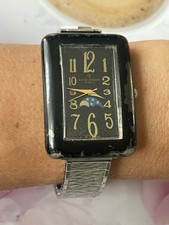 DAVID JORDAN Mens Watch Vintage  Moon Phase Decorative Retro Rectangular Face 26