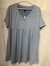 Wild Fable Babydoll Sweatshirt Dress Washed Indigo Blue Size Large