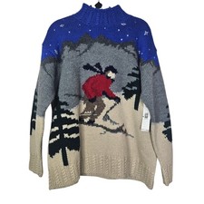 Deadstock Vintage 90s Lauren Ralph Lauren M Wool Ski Skiier Sweater Handknit