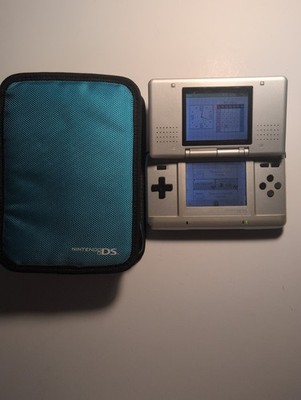 Nintendo DS Original NTR-001 Silver Handheld w Case & Stylus - 2 Day Handle 