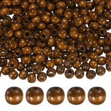 500-Pack Natural Wood Beads 9x10mm for DIY Crafts/Bracelet Medium Brown 