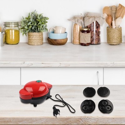 Multifunktions 4 in 1 Mini Waffeleisen für Waffeln Donuts und Sandwiches