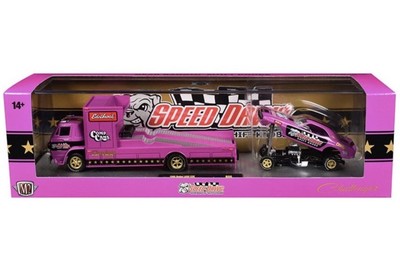 M2 MACHINES 1966 DODGE L600 COE & 1971 DODGE CHALLENGER FUNNY CAR AUTO HAULERS
