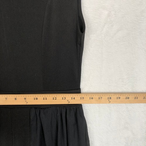 Maxi Jumpsuit w Sheer Overlay Skirt Sz S Black Cut Out Sleeves Party Cocktail - Picture 7 of 14