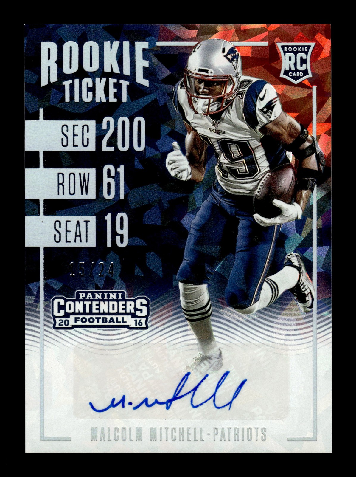 Malcolm Mitchell Panini Contenders #108 Autograph
