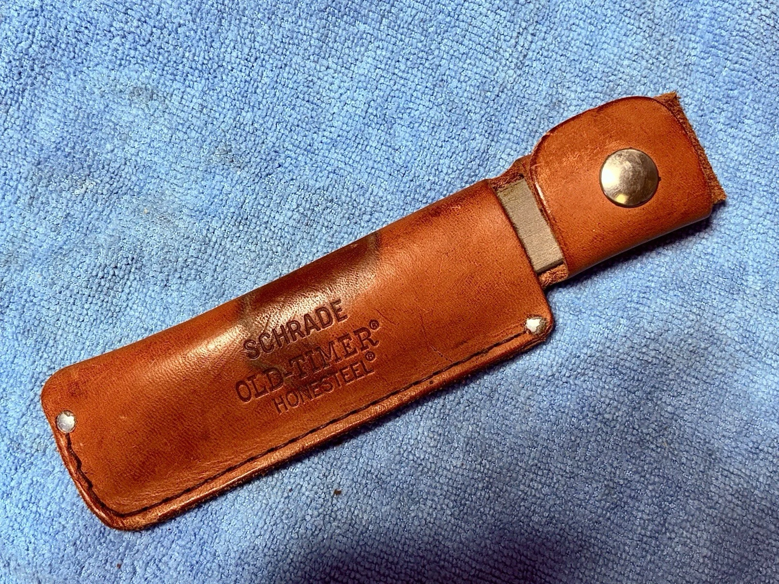 Vintage Schrade USA Old Timer Honesteel HS-1 Sharpening Steel w/ Sheath D222733