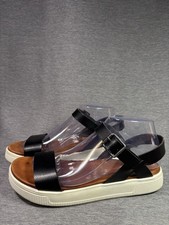 Mia Gladiator Sandals Black Women’s Size 9 Leather Double Buckle Open Toe Boho