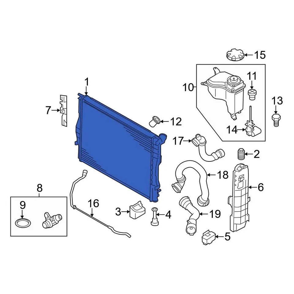 For BMW 128i 2008-2013 BMW 17117537292 Radiator Foto 4 de 4