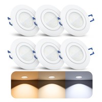 6X RW-2 Led Einbauspot FüR Bad Aussen IP44 Mit Led GU10 5W 3CCT Deckenlampe Spot