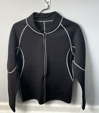 Trainer Jacket Sauna Neoprene Top Long Sleeve M,For men, black and grey