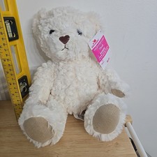 Classic White TEDDY BEAR PLUSH Heart Shape Nose Stuffed Animal Toy Valentine's