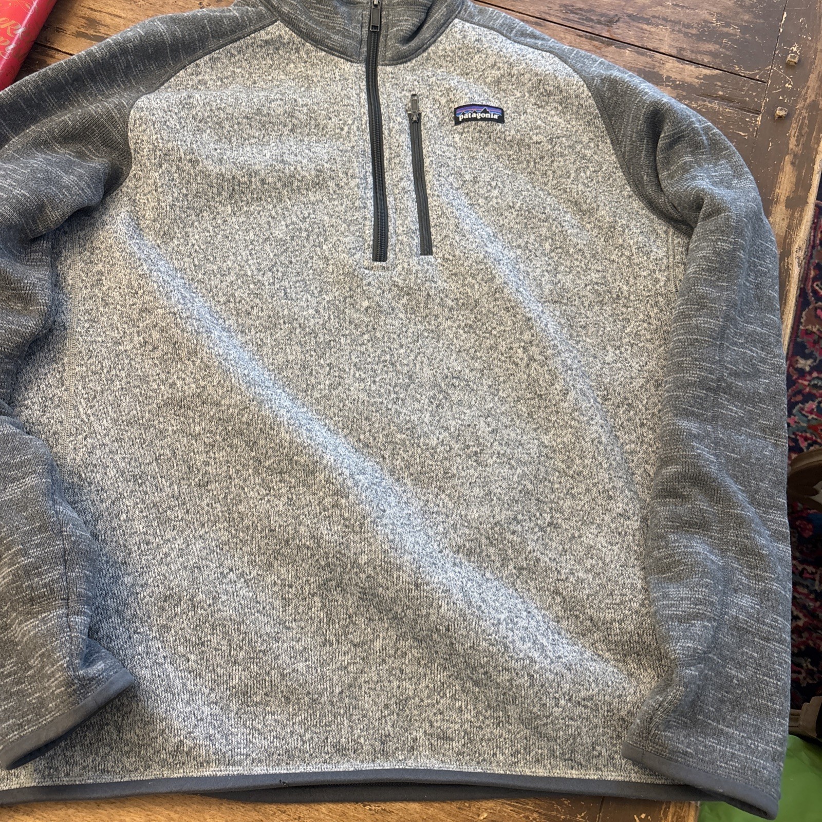 Patagonia Men's 1/4 Zip Fleece Heather Grey Pullover Size XL Gray