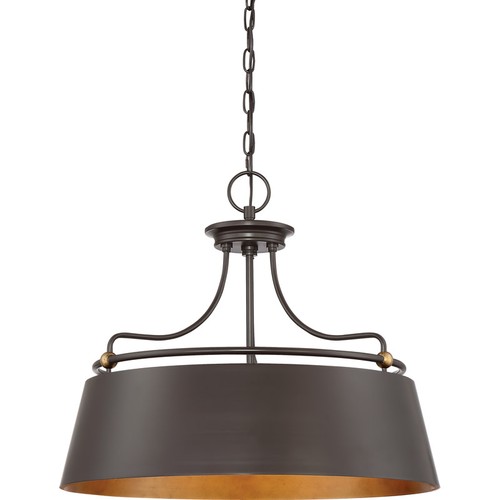 Quoizel FV2824 Bronze Fairview 4-Light 24"W Drum Chandelier With A Metal Shade