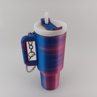 3D Printed Keychain - Cash Stash Drinking Cup w/ Screw On Lid - 3x1 IN - Ombre