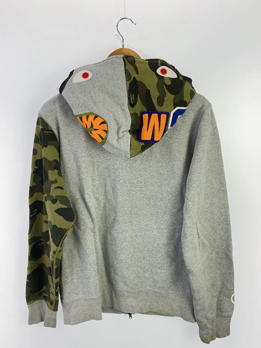 A BATHING APE (BAPE) Felpa con cappuccio e zip BAPE A BATHING APE L grigio cotone #ED AZA