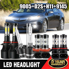 For Acura TL 2009-2014 -8PCS Front LED HID Headlights Hi/Lo+DRL Fog Light Bulbs