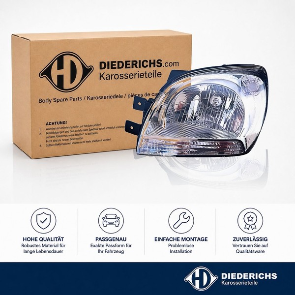 Hauptscheinwerfer Rechts Diederichs 6521882 FÜR KIA Frontscheinwerfer Frontlicht-image