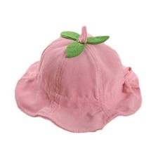 Pink Baby Fall Winter Hat Boys Girls Bucket Hat Corduroy Cute Leaf Sun Hat,3-18