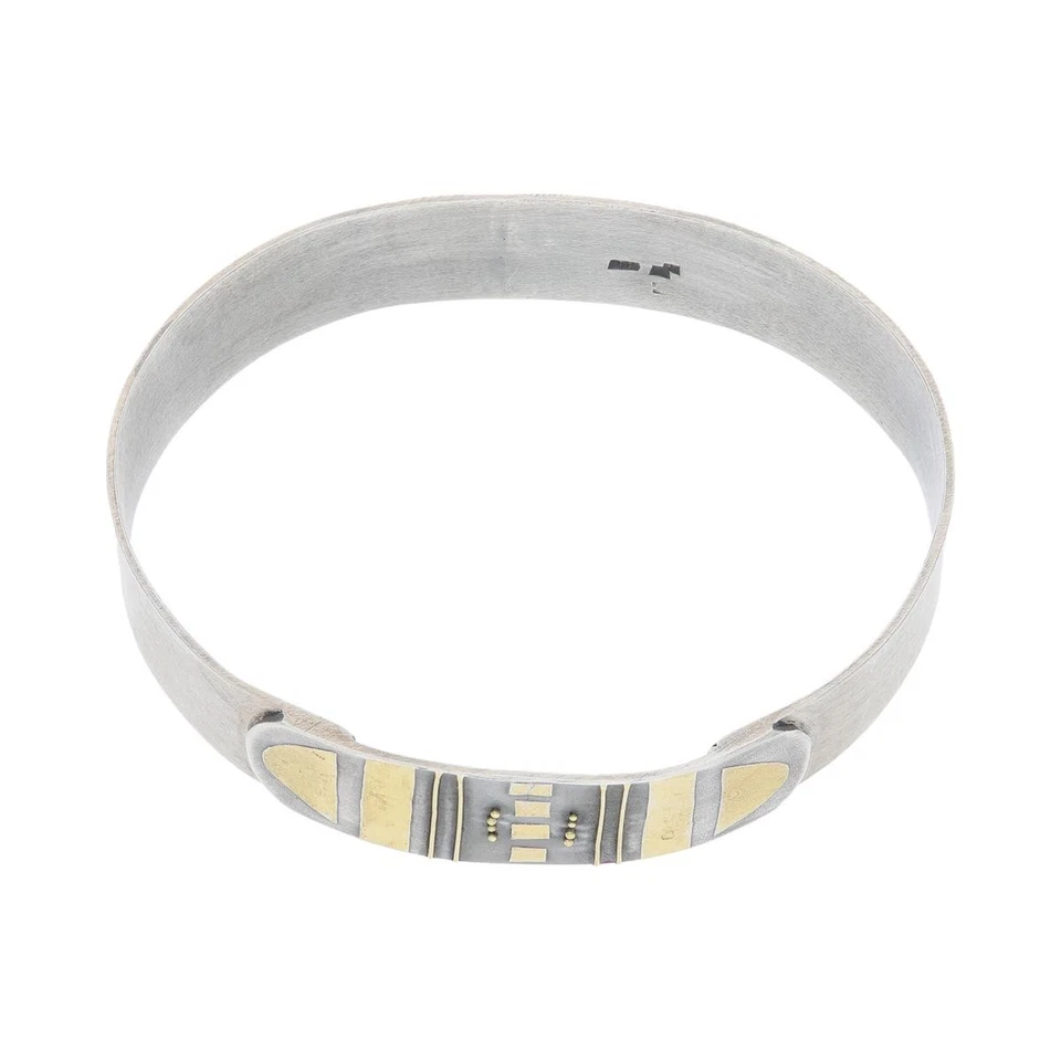 Silber Armreif mit Goldeinlagen Handarbeit 25324073 Second Hand, getragen - Bild 2 von 3
