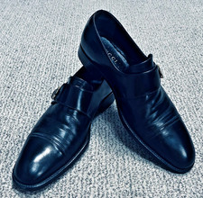 Gucci Black Leather Casual/Dress Gold Buckle Shoes  9D - US 9.5/10 VTG