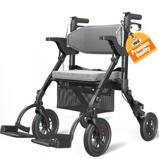 VOCIC Rollator-Walkers-for-Seniors-with-Seat, Walker Wheelchair Combo, Transp...