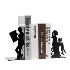 8 inch Lovers Bookends Book Ends for Shelves Decorative,Metal Book End Nonski...