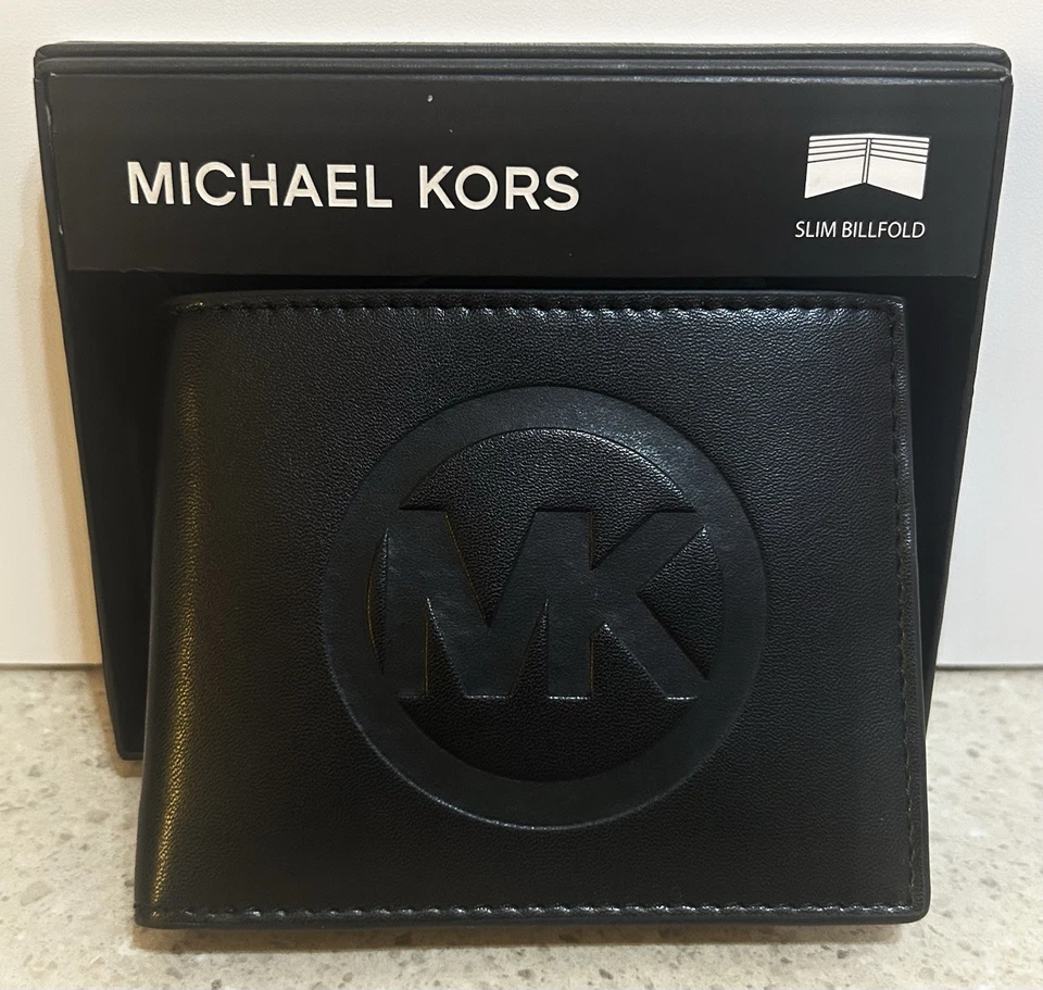 Lote de trabajo total x12🔸Carteras Michael Kors para hombre con logotipo MK🔹Totalmente nuevas con caja y etiquetas Foto 3 de 4