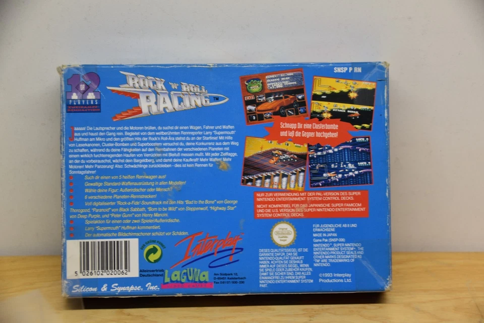 SNES Rock n' Roll Racing für Super Nintendo Super Komplett TOP/OVP - Bild 2 von 4