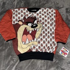NWT Looney Tunes American Characters Reversible Sweatshirt Taz Marvin Martian