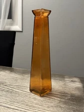 Vintage Orange Glass Bud Vase