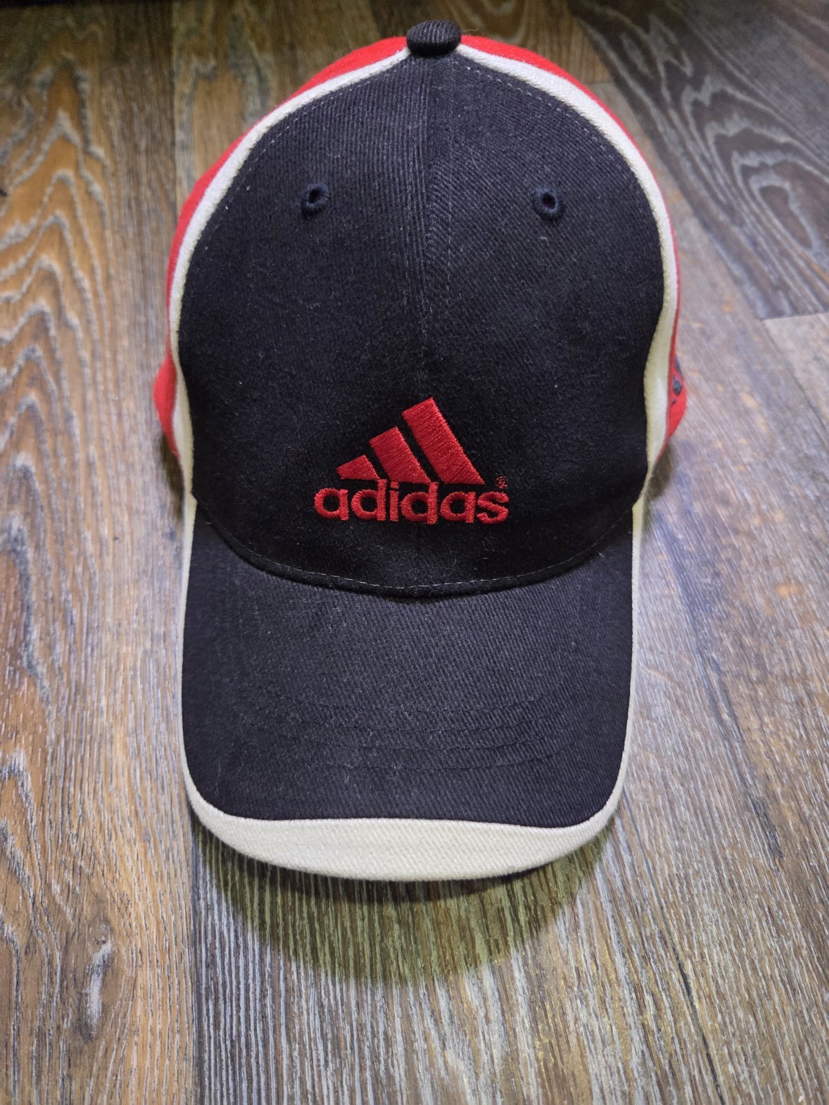 Adidas Mens Baseball Cap Red White Embroidered Logo Adjustab