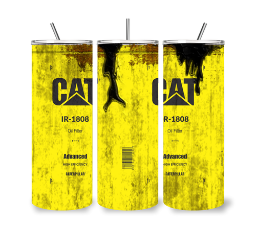 CAT Cummins BP Can 20 OZ TAZZA BICCHIERE ACCIAIO INOX + COPERCHIO/PAGLIA - Foto 18 di 33