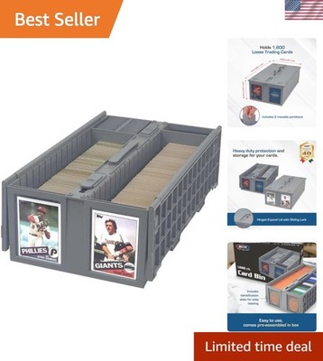 Stylish Grey Card Bin with Hinged Lid - Organize Up to 1600 Pokmon & MTG Cards | eBay Stylish Grey Card Bin with Hinged Lid - Organize Up to 1600 Pokmon & MTG Cards | eBay