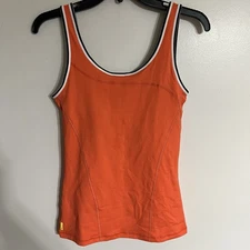 Women’s Lole Athletic Running Tank Top With Pocket Orange & White Size Small
