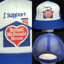 Vtg Ronald McDonald House Mesh Trucker Snapback Hat Fast Food Charity Logo Cap